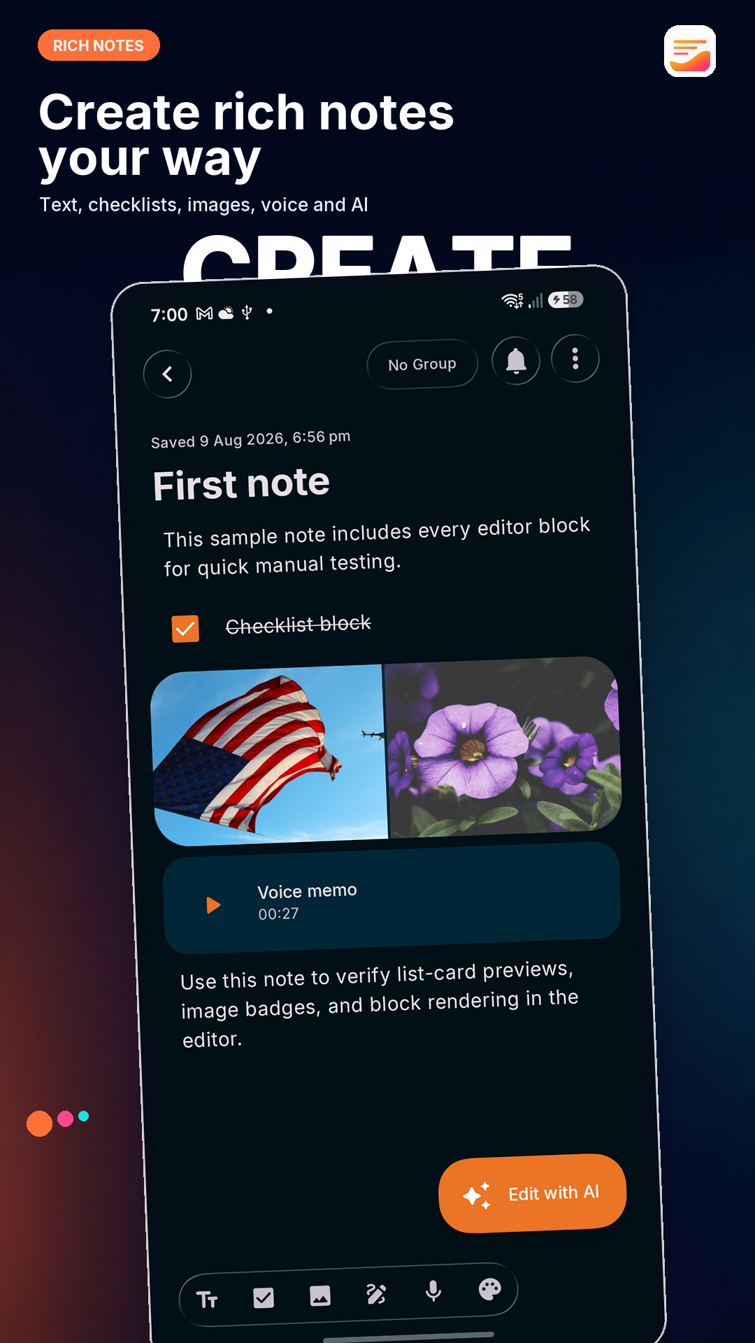 Instant rich note capture