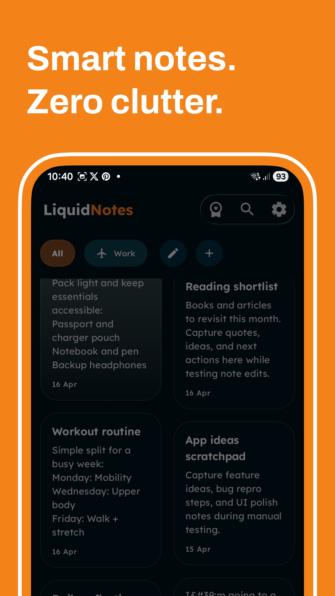 Smart notes. Zero clutter.
